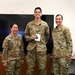 Cadet Coronado poses for a picture with SBD 3 commander after receiving his USSF patch