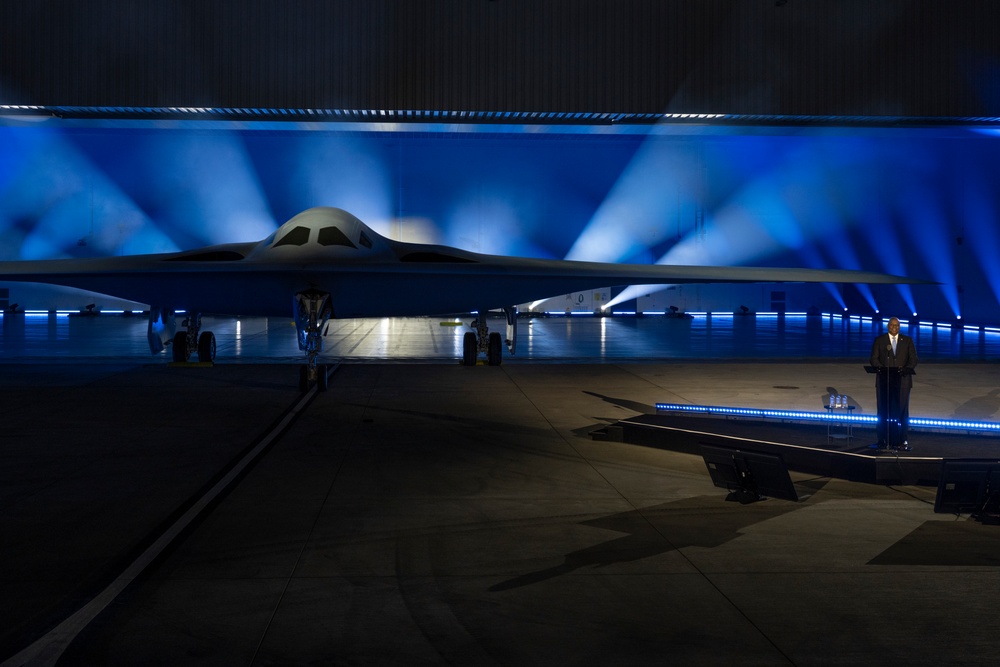 SECDEF Attends B-21 Raider Unveiling