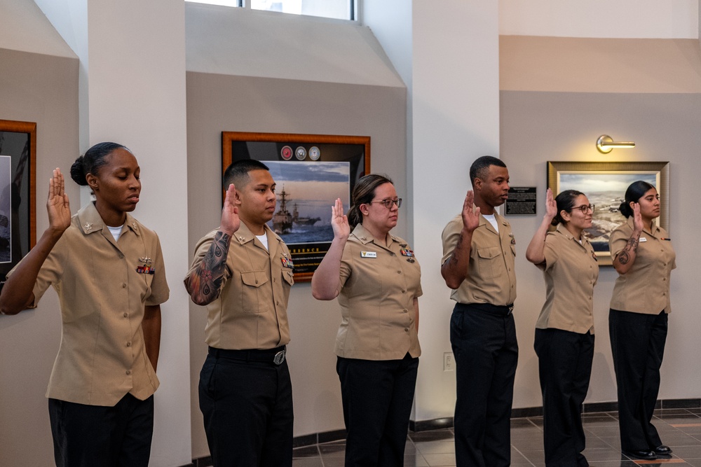 Navy's top Admiral administers oath onboard Point Mugu