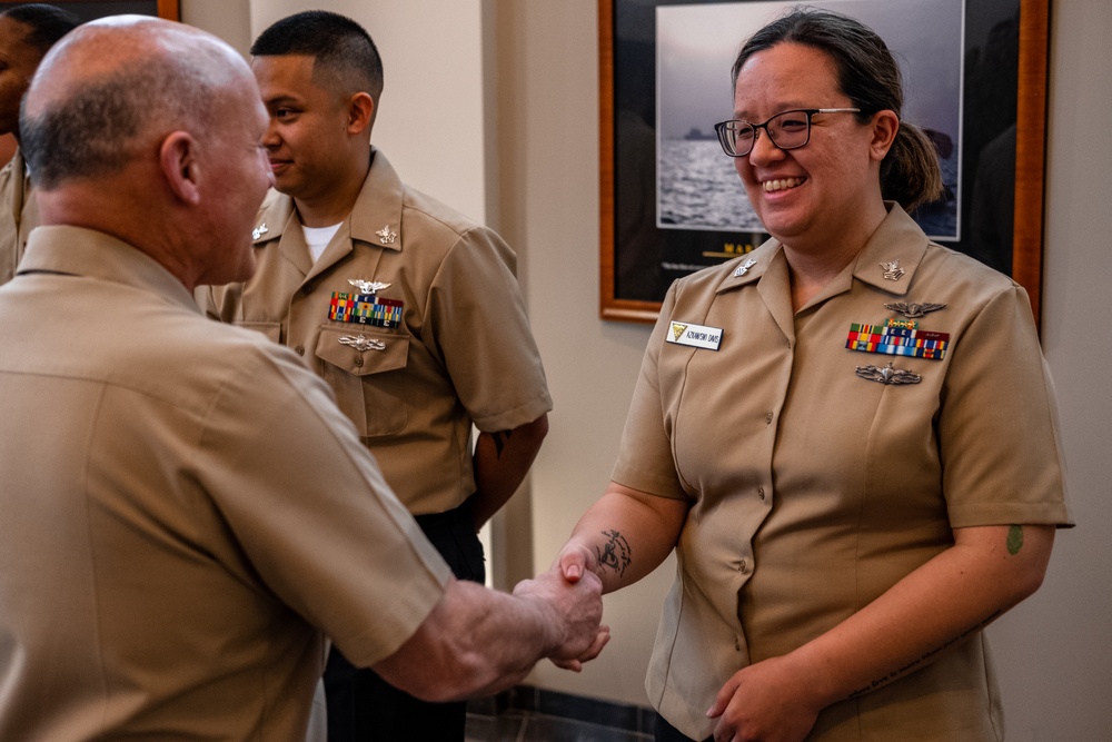 Navy's top Admiral administers oath onboard Point Mugu