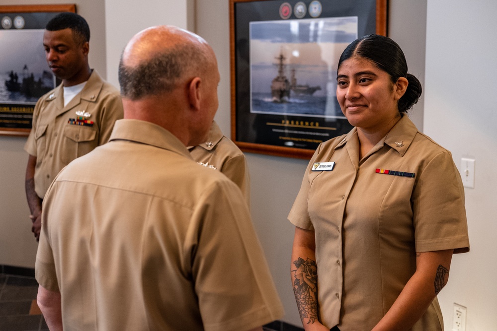 Navy's top Admiral administers oath onboard Point Mugu