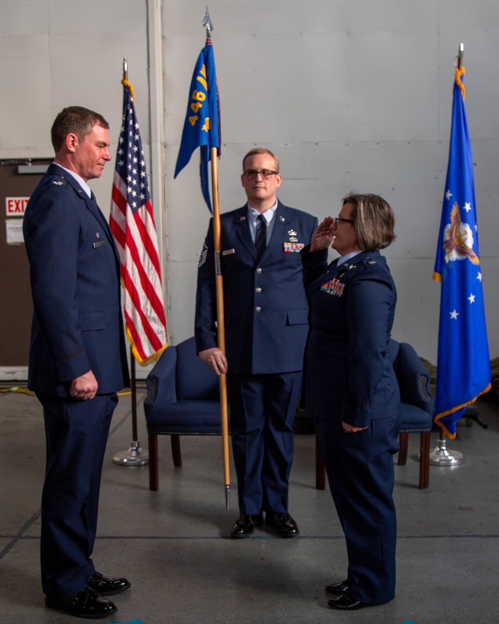 Selimos assumes command of the 446th Aeromedical Staging Squadron