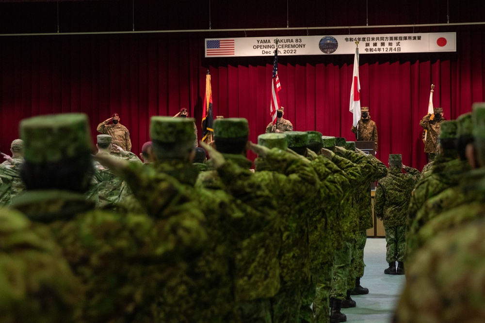 11th Airborne Division participates in Yama Sakura 83 opening ceremony