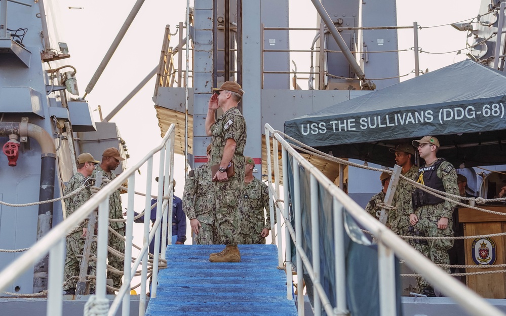 Rear Adm. Bailey visits USS The Sullivans