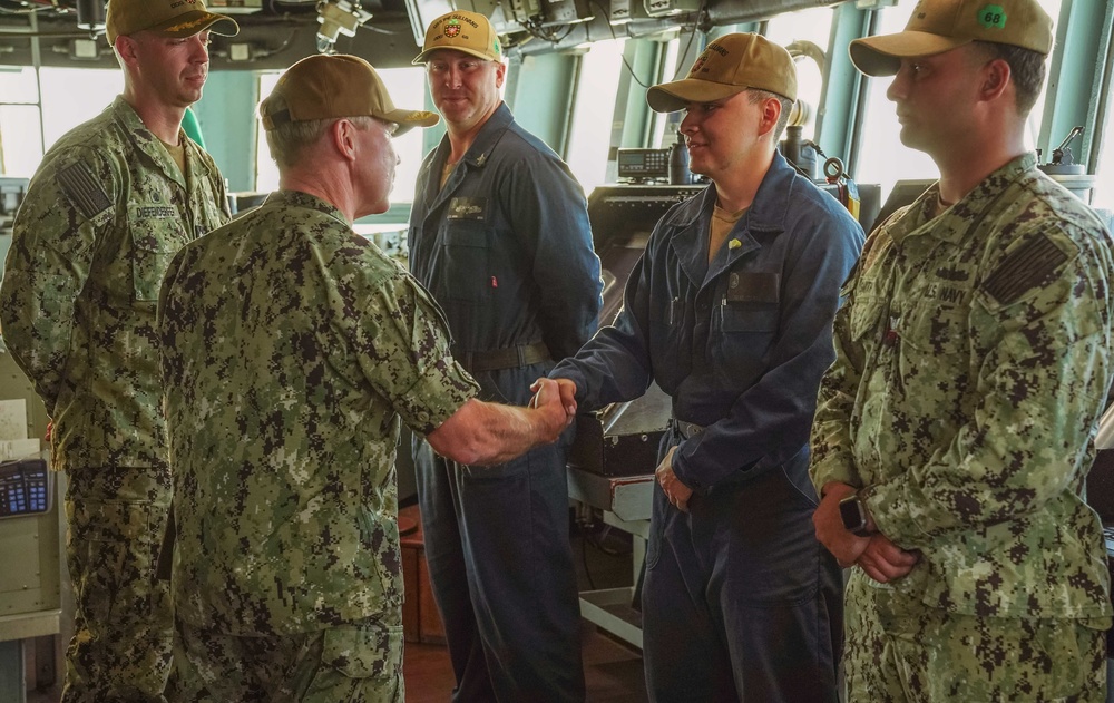 Rear Adm. Bailey visits USS The Sullivans