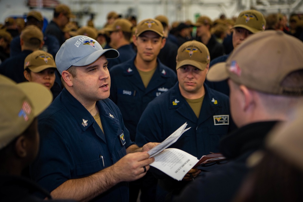 USS Carl Vinson (CVN 70) Conducts an Abandon Ship Drill
