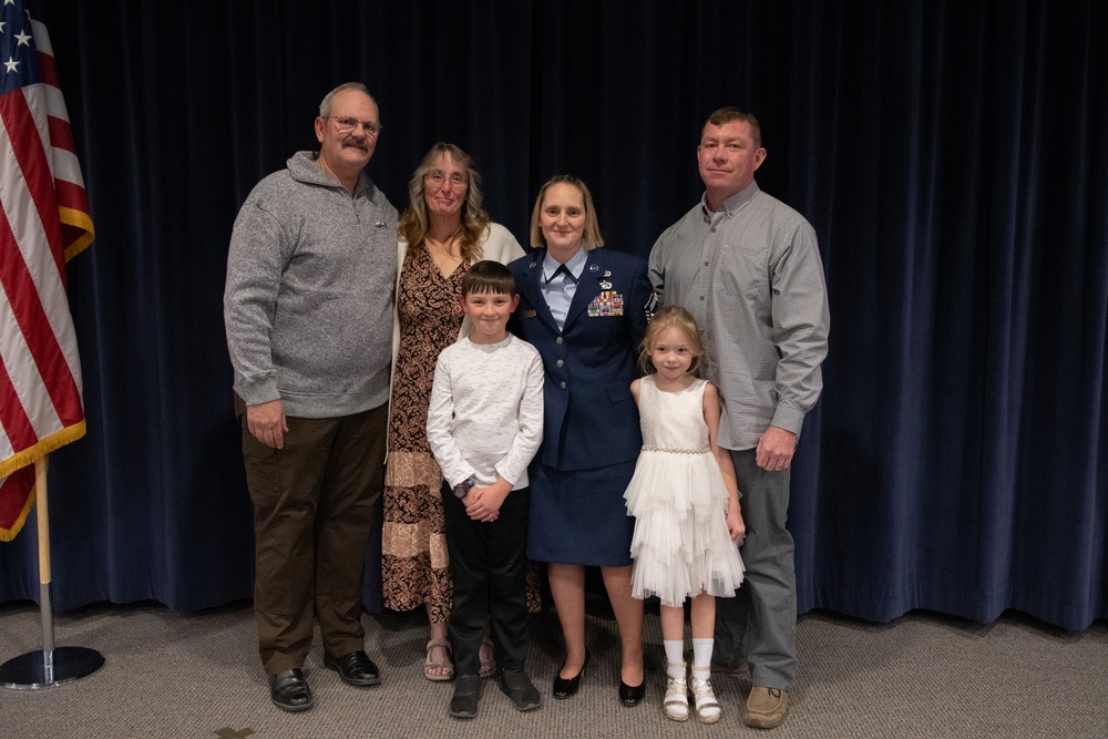 Senior Master Sgt. Sherri Clark promotes during December UTA