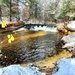Snowy day at Fort McCoy's Trout Falls in Pine View Recreation Area