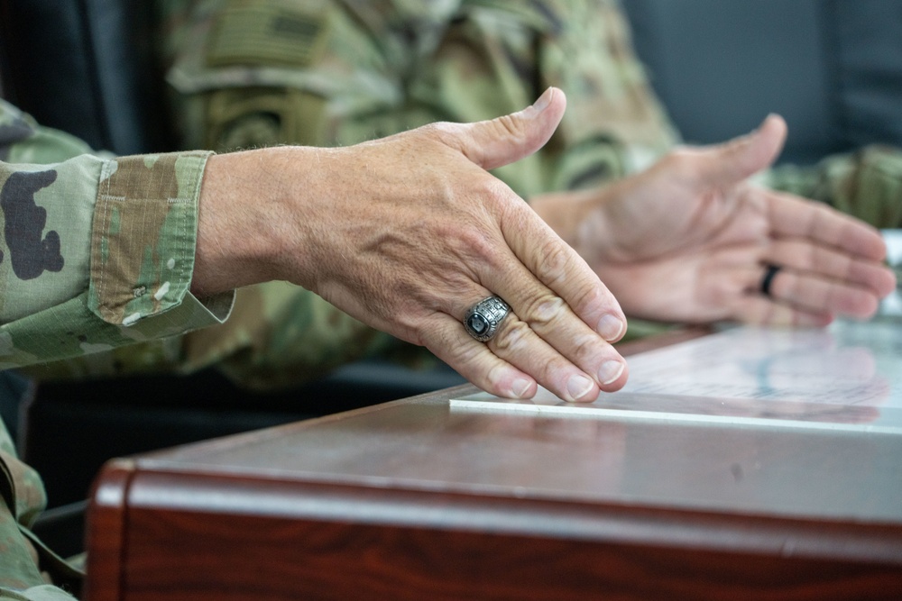 Command Sgt. Maj. Kevin Gaiser speaks to Senior Enlisted Advisors