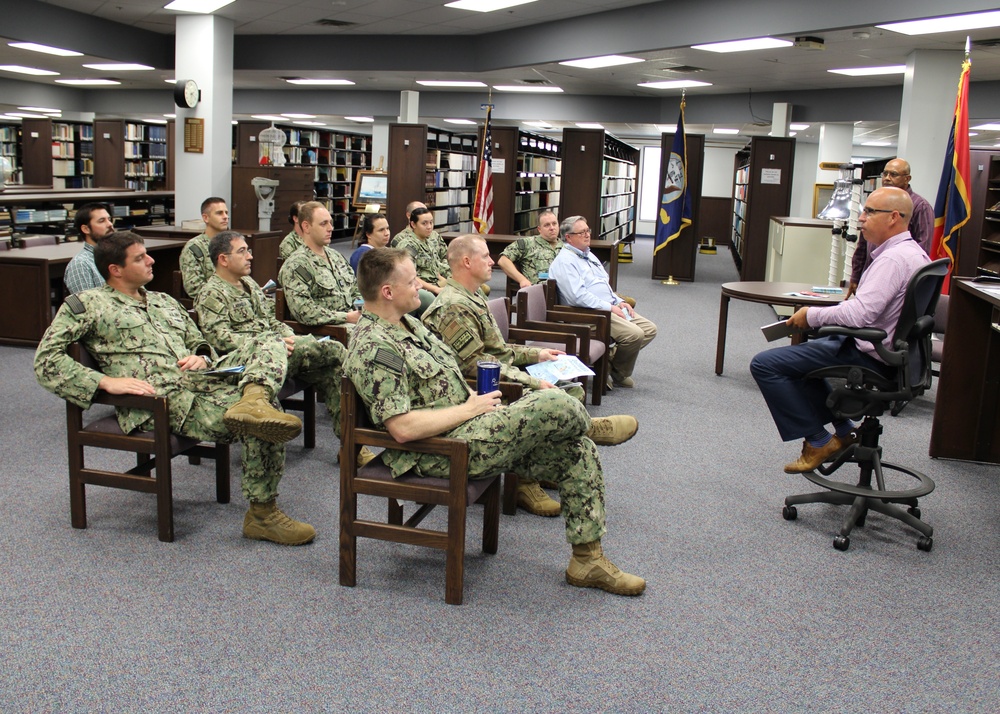 NAVOCEANO Officers Tour Naval Oceanographic Library