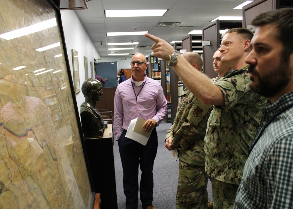 NAVOCEANO Officers Tour Naval Oceanographic Library