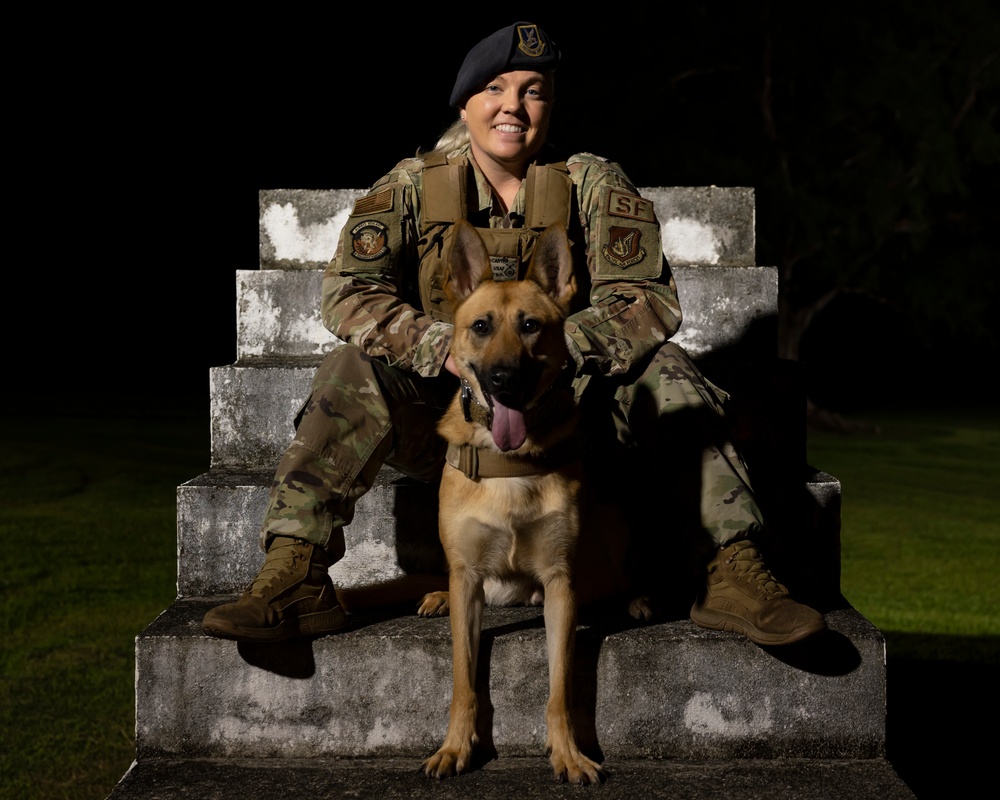 SSgt. Shanna McCarter and MWD Dina