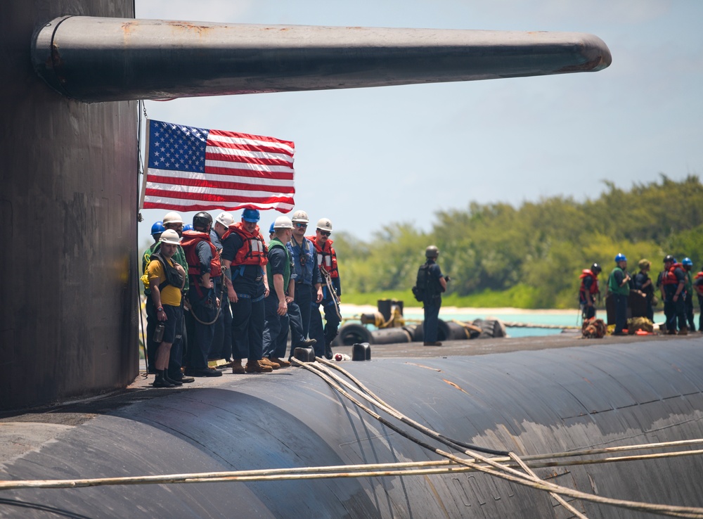 USS West Virginia Conducts Port Visit at NSF Diego Garcia