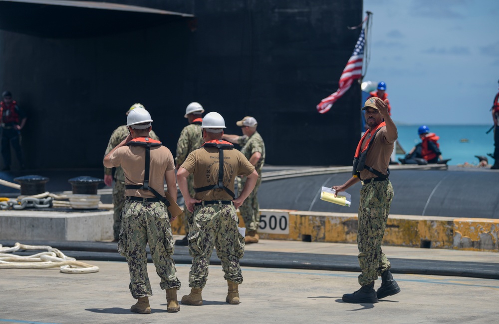 USS West Virginia Conducts Port Visit at NSF Diego Garcia