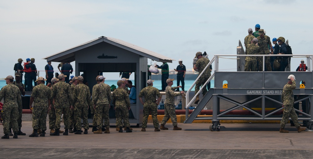 USS West Virginia Conducts Port Visit at NSF Diego Garcia