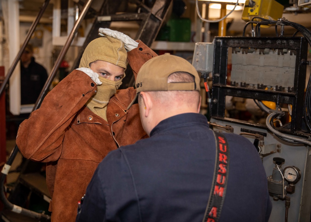 USS Bataan Lights Off Forward Boiler