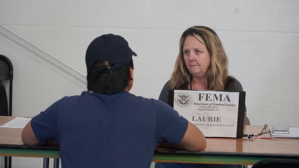 FEMA employee at the Sanibel Island Disaster Recovery Center