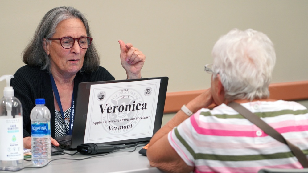 FEMA Employees Register Survivors for Assistance at a Local Disaster Recovery Center