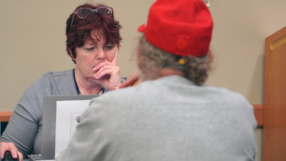 FEMA Employees Register Survivors for Assistance at a Local Disaster Recovery Center