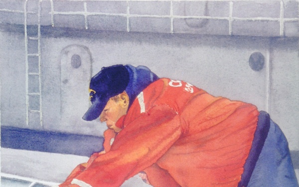 US Coast Guard Art Program 2003 Collection, Ob ID # 200318, "Securing the Lines," Sharon Way-Howard (18 of 36)