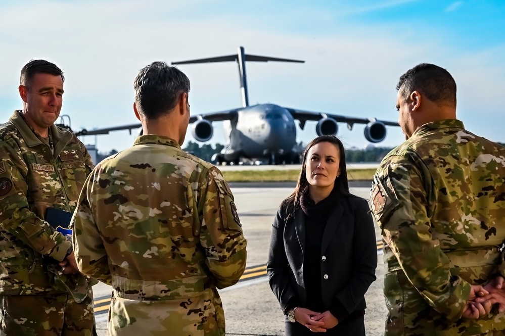 The Honorable Gina Ortiz Jones visits the 305th Air Mobility Wing