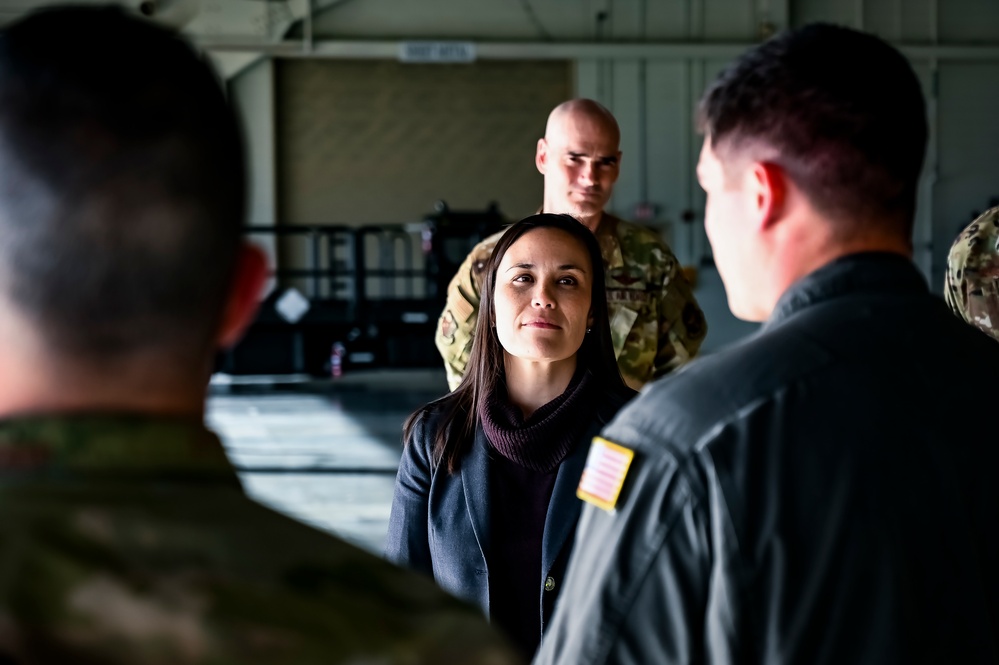 The Honorable Gina Ortiz Jones visits the 305th Air Mobility Wing