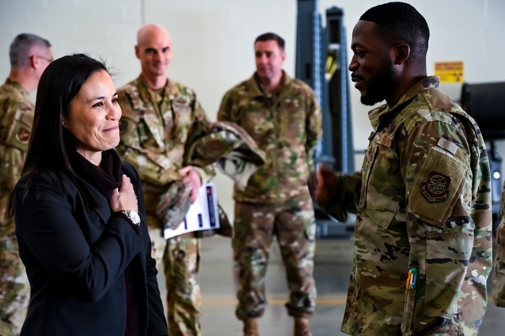 The Honorable Gina Ortiz Jones visits the 305th Air Mobility Wing