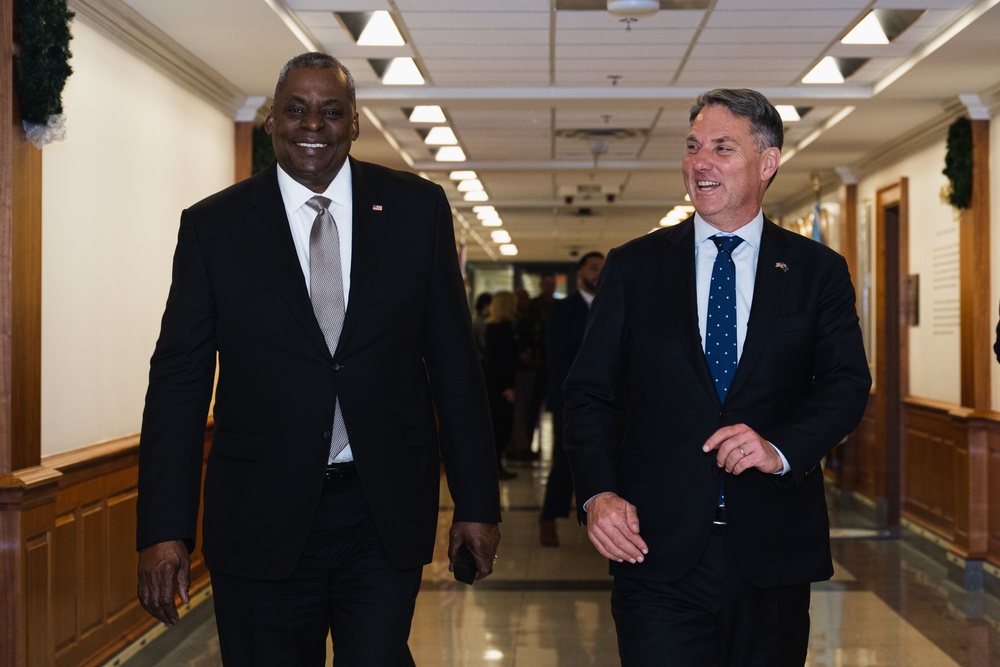 SECDEF Hosts Australian Deputy Prime Minister and Minister of Defense Richard Marles for a Bilateral Engagement