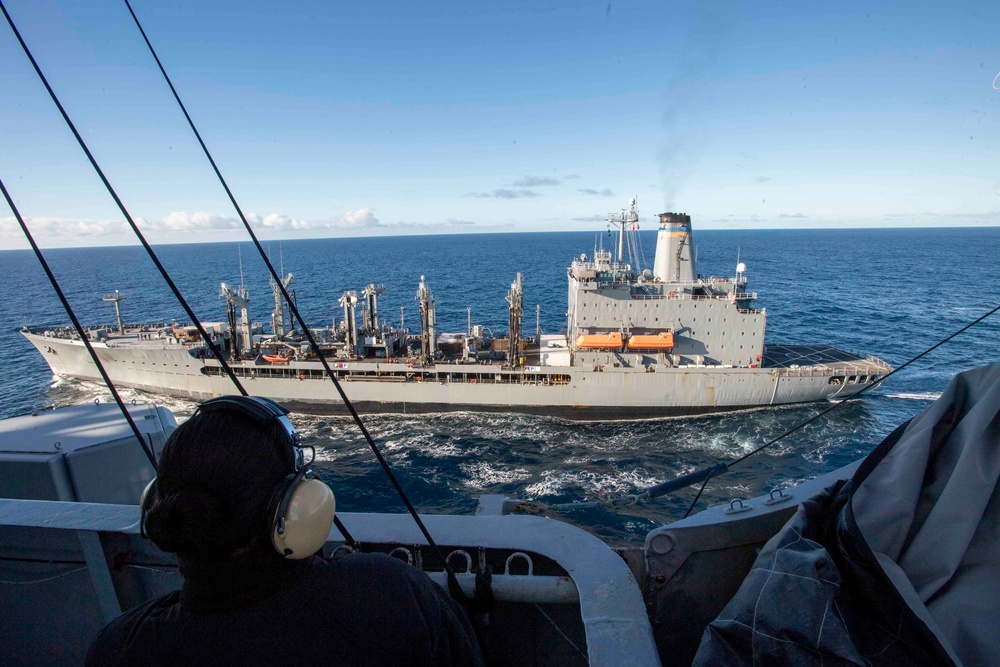 USS Nimitz Steams Alongside USNS Henry J. Kaiser