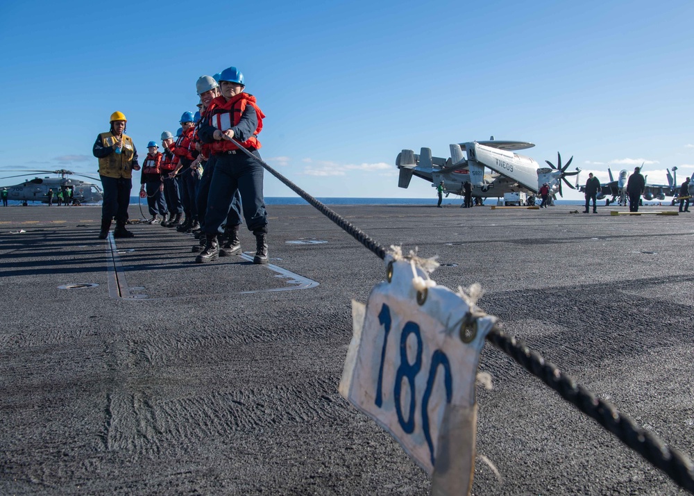 Sailors Participate In A Replenishment-At-Sea