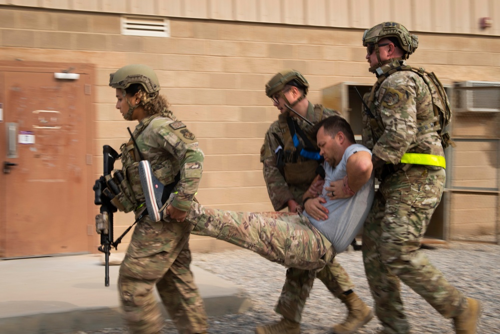 Staying razor sharp: 386 AEW conduct active shooter exercise to put training to the test