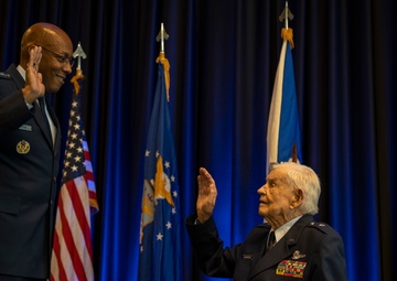 CSAF promotes retired WWII triple ace fighter pilot to brigadier general