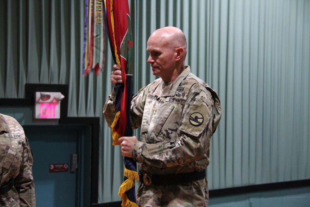 Maj. Gen. Merrigan Secures the Guidon from Outgoing Commander