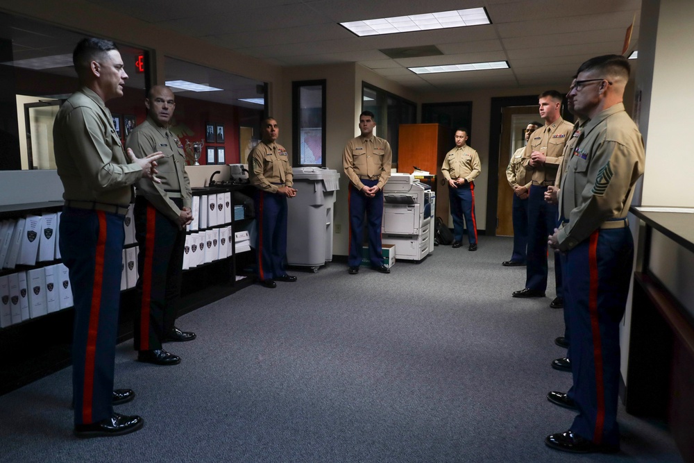 Brig. Gen. Walker M. Field and Sgt. Maj. Edwin A. Mota visit Recruiting Station Columbia