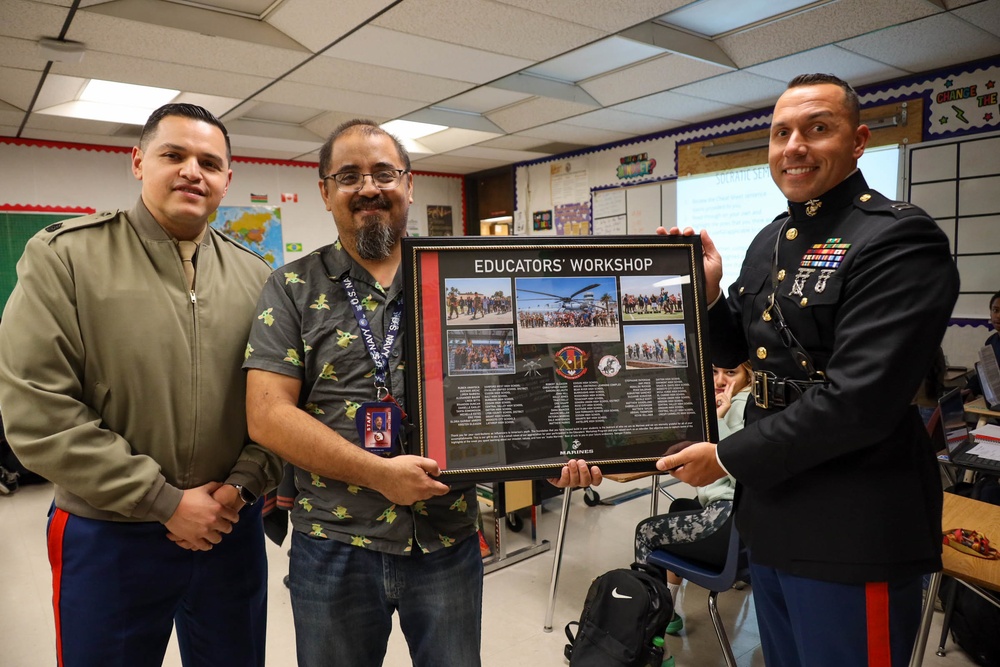 Sacramento Marines Recognize Educators for Attending Educators’ Workshop
