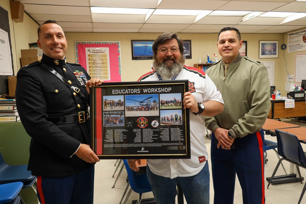 Sacramento Marines Recognize Educators for Attending Educators’ Workshop