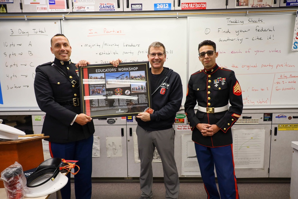 Sacramento Marines Recognize Educators for Attending Educators’ Workshop
