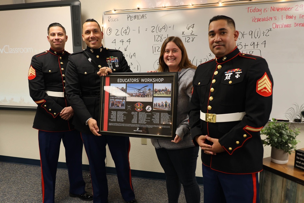 Sacramento Marines Recognize Educators for Attending Educators’ Workshop