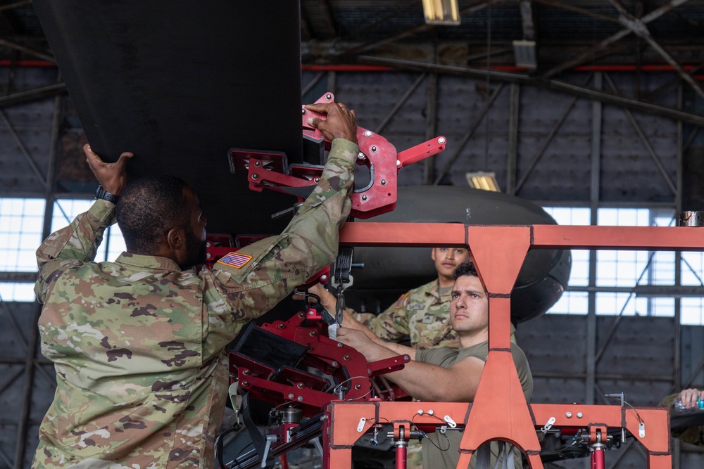 3rd Combat Aviation Brigade Conducts Blade Folding Training