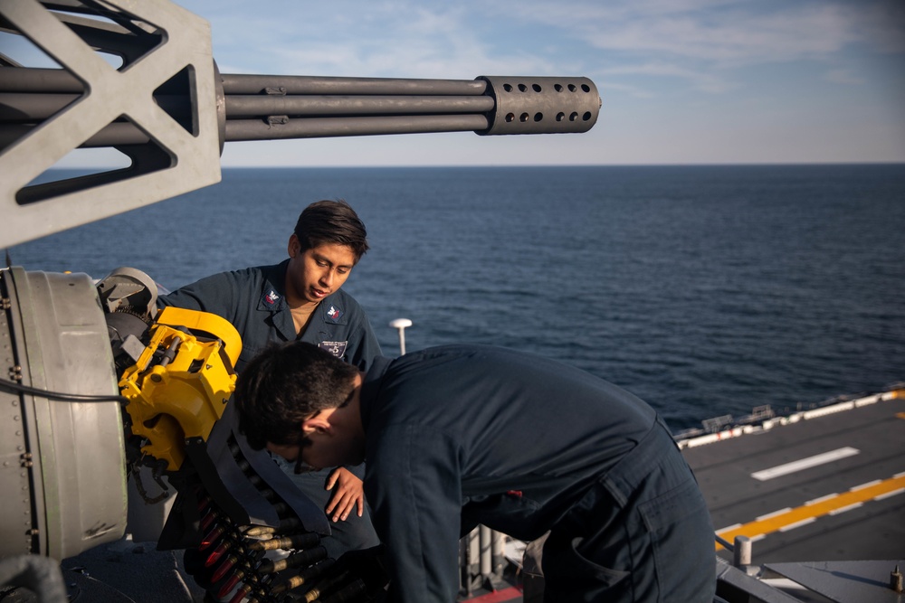 USS BATAAN SAILORS LOAD CIWS