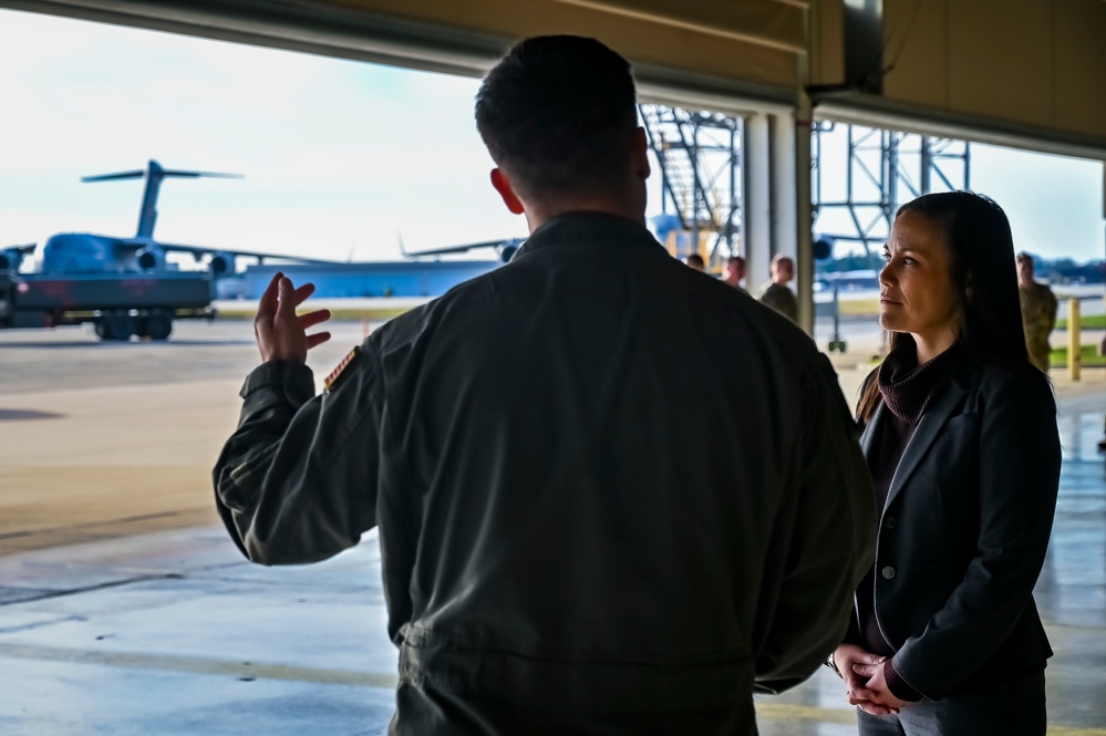 The Honorable Gina Ortiz Jones visits the 305th Air Mobility Wing