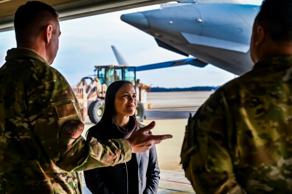 The Honorable Gina Ortiz Jones visits the 305th Air Mobility Wing