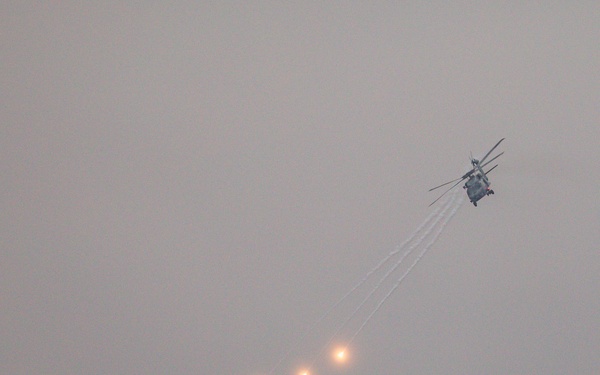 HSM 79, DET 2, MH-60R Helicopter Fires Flares