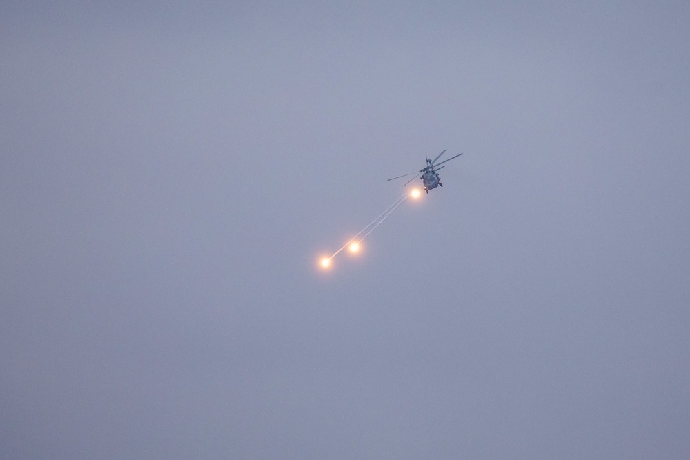 HSM 79, DET 2, MH-60R Helicopter Fires Flares