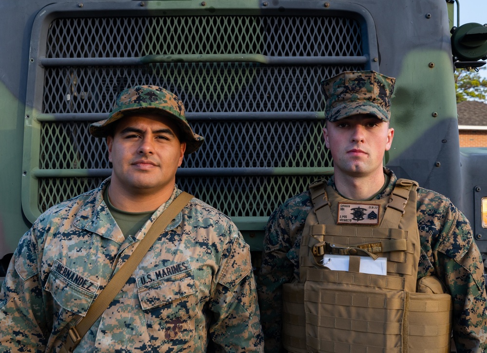 Road To MEUEX I: CLB-22 Departs 17-Vehicle Convoy to Marine Corps Auxiliary Landing Field Bogue