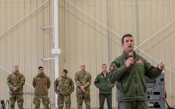 104th Fighter Wing command team holds all call