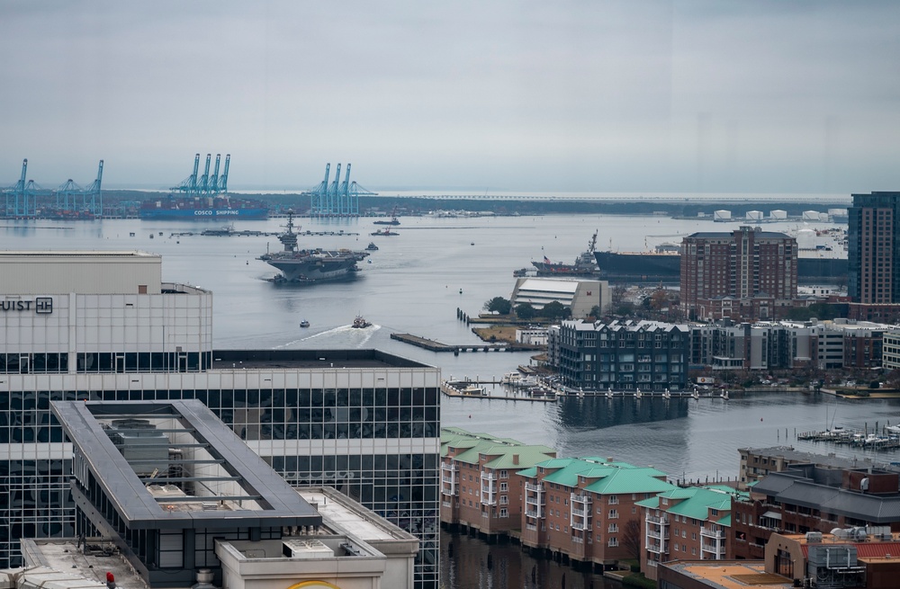 Truman is the flagship of the Harry S. Truman Carrier Strike Group and is currently in port aboard Naval Station Norfolk.