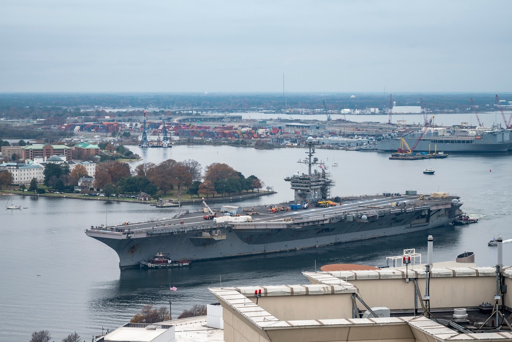 Truman is the flagship of the Harry S. Truman Carrier Strike Group and is currently in port aboard Naval Station Norfolk.