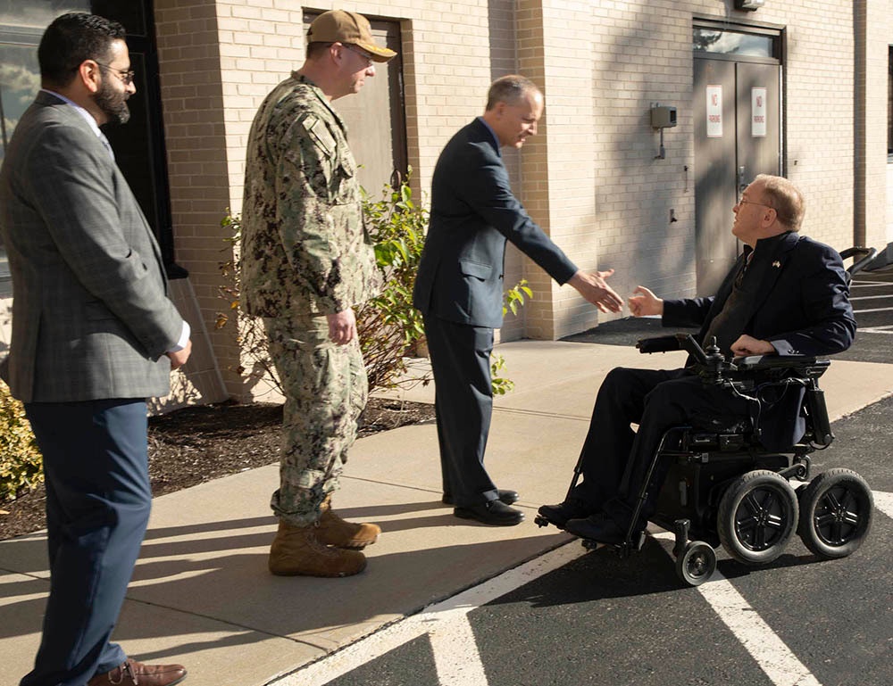 Congressman Jim Langevin discusses complex challenges in cybersecurity during visit to NUWC Division Newport