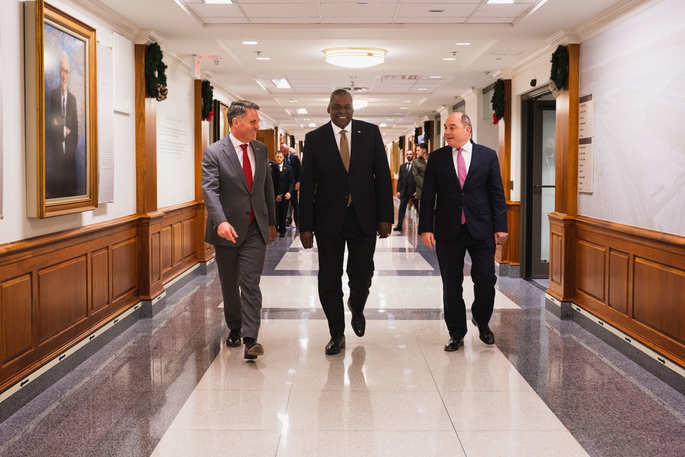 SECDEF Hosts a Trilateral Defense Ministerial Meeting with UK and Australia